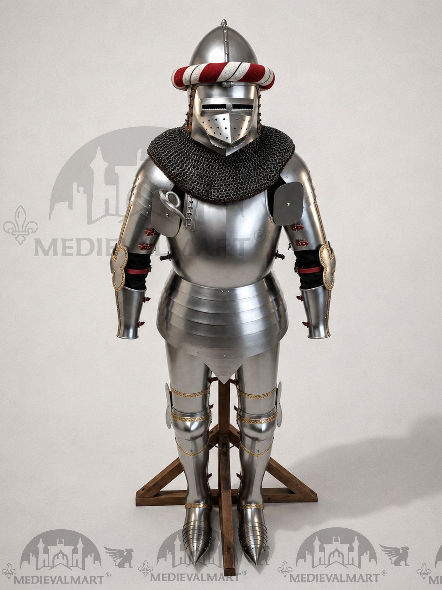 MEDIEVALMART Francis Authentic Medieval Full set of Armor W/H Hundshughel Bacient