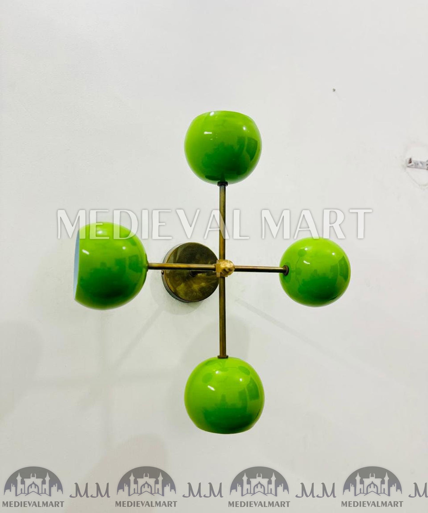 MEDIEVALMART Antique Brass 4-Light Chandelier: Swing Arm Wall Sconce