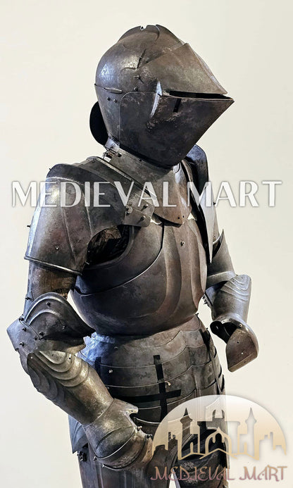 MEDIEVALMART 15th Century Medieval Knight Combat Full Body Armor W/O Polish for Antique Touch