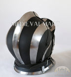 MEDIEVALMART Medieval Ancient Black and White Burgonet 2 Knight Helmet