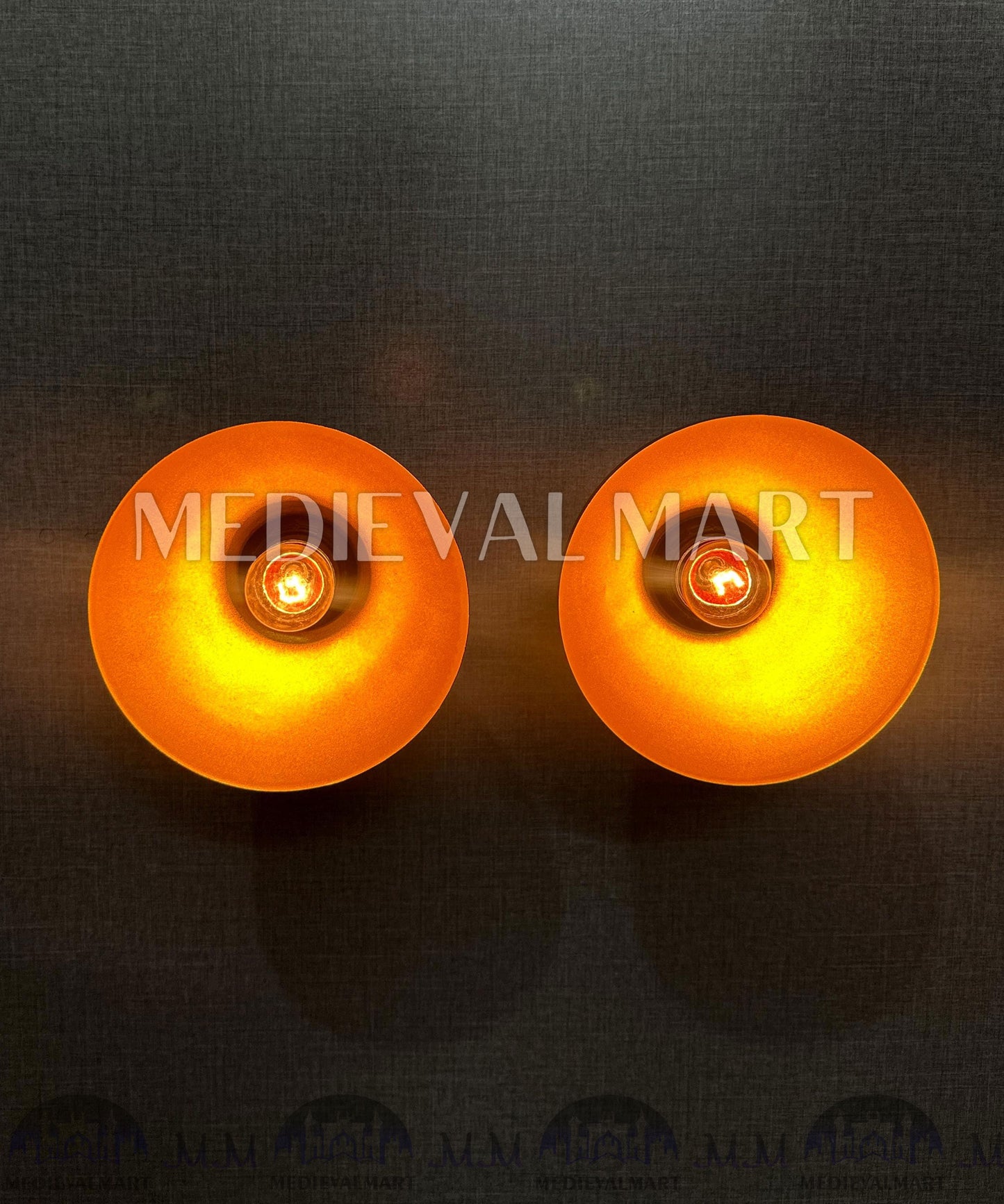 MEDIEVALMART Industrial Black and Gold Wall Sconce: Modern Dome Light Fixture