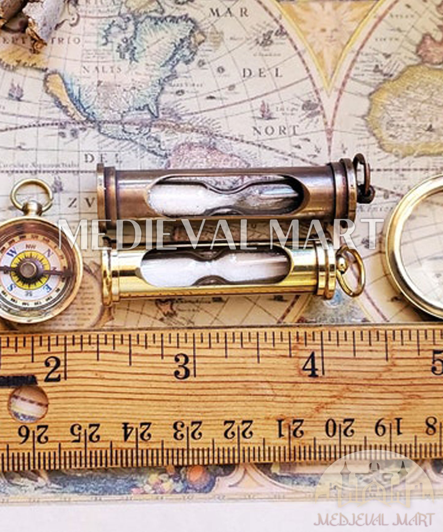 MEDIEVALMART Nautical Miniature Brass Telescope: Steampunk Nautical Spyglass Pendant