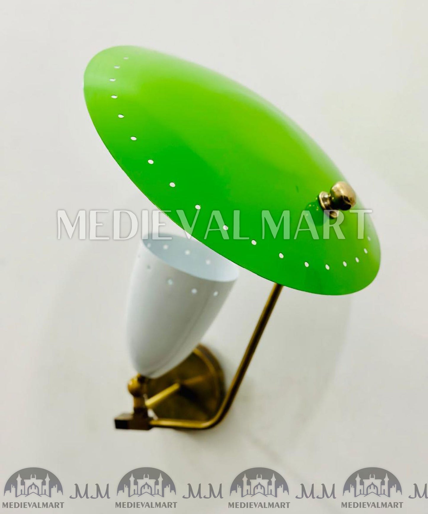 MEDIEVALMART Handmade Custom Brass Wall Lamp: Mid-Century Modern Sconce