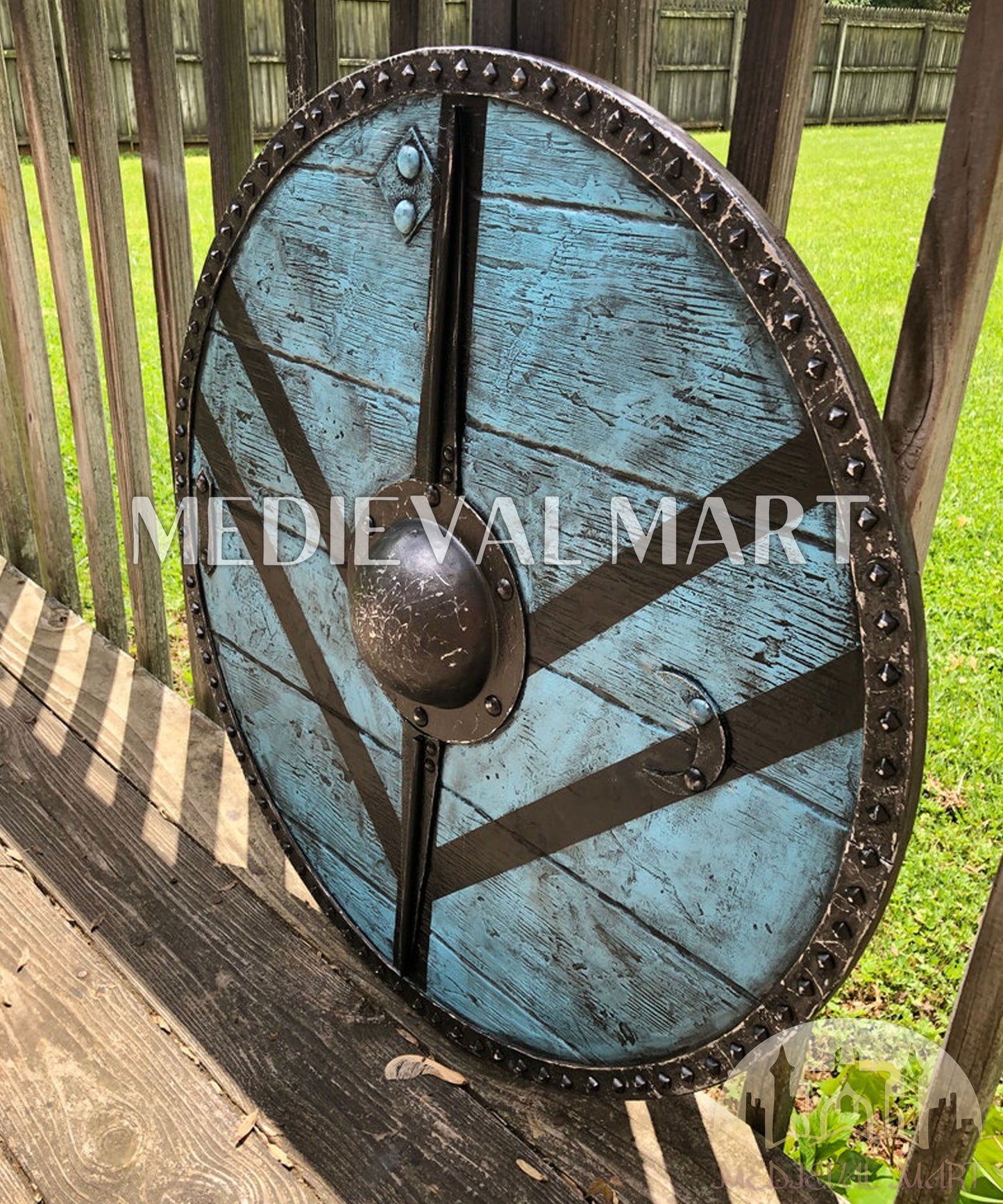 MEDIEVALMART Legendary Viking's Lagertha “Saxo Grammaticus” Battleworn Iconic Viking Wooden Shield | Gifts For Dad