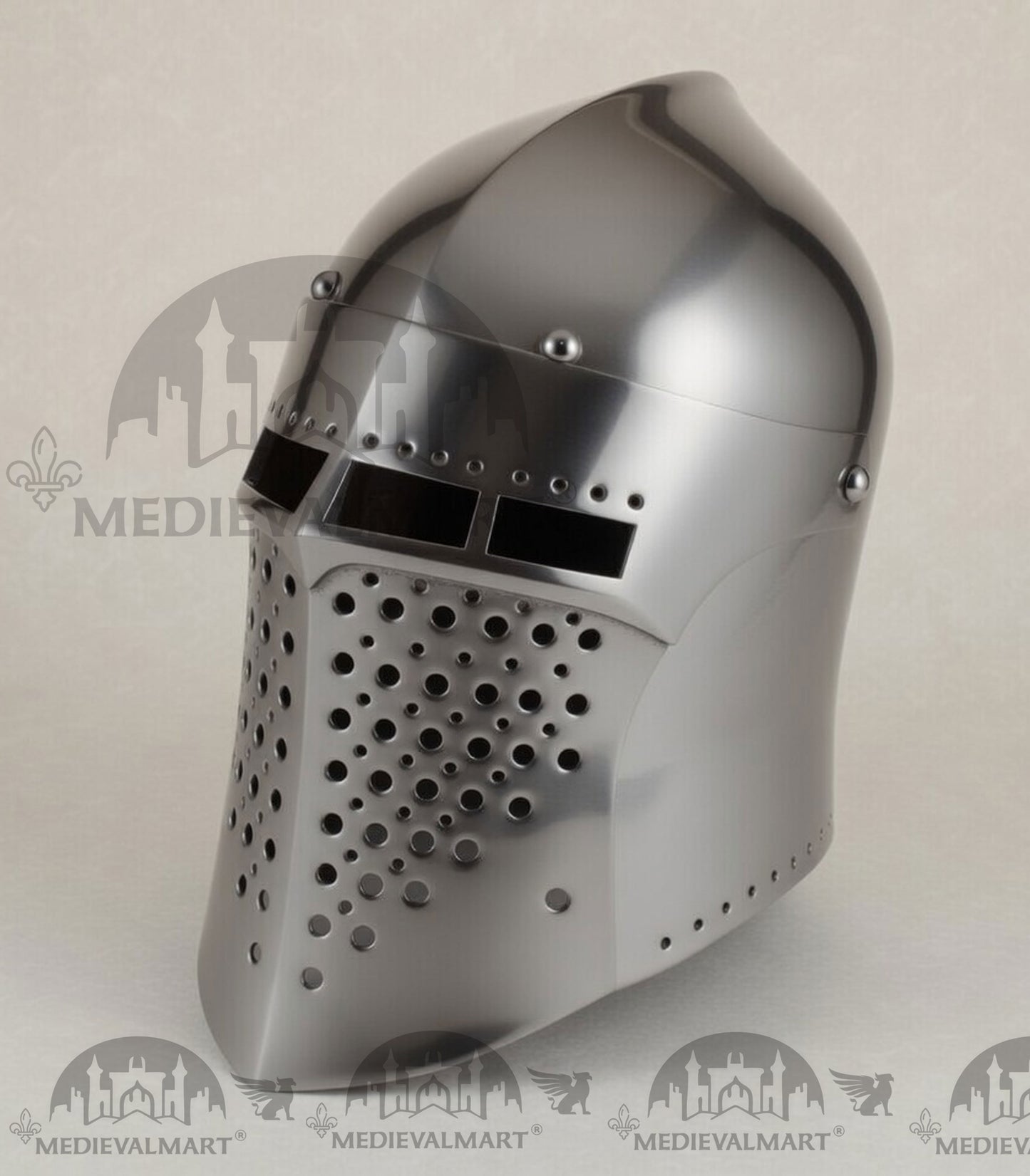 MEDIEVALMART Medieval Forged Steel Alexander (ROA 1332) Full Size War Helmet