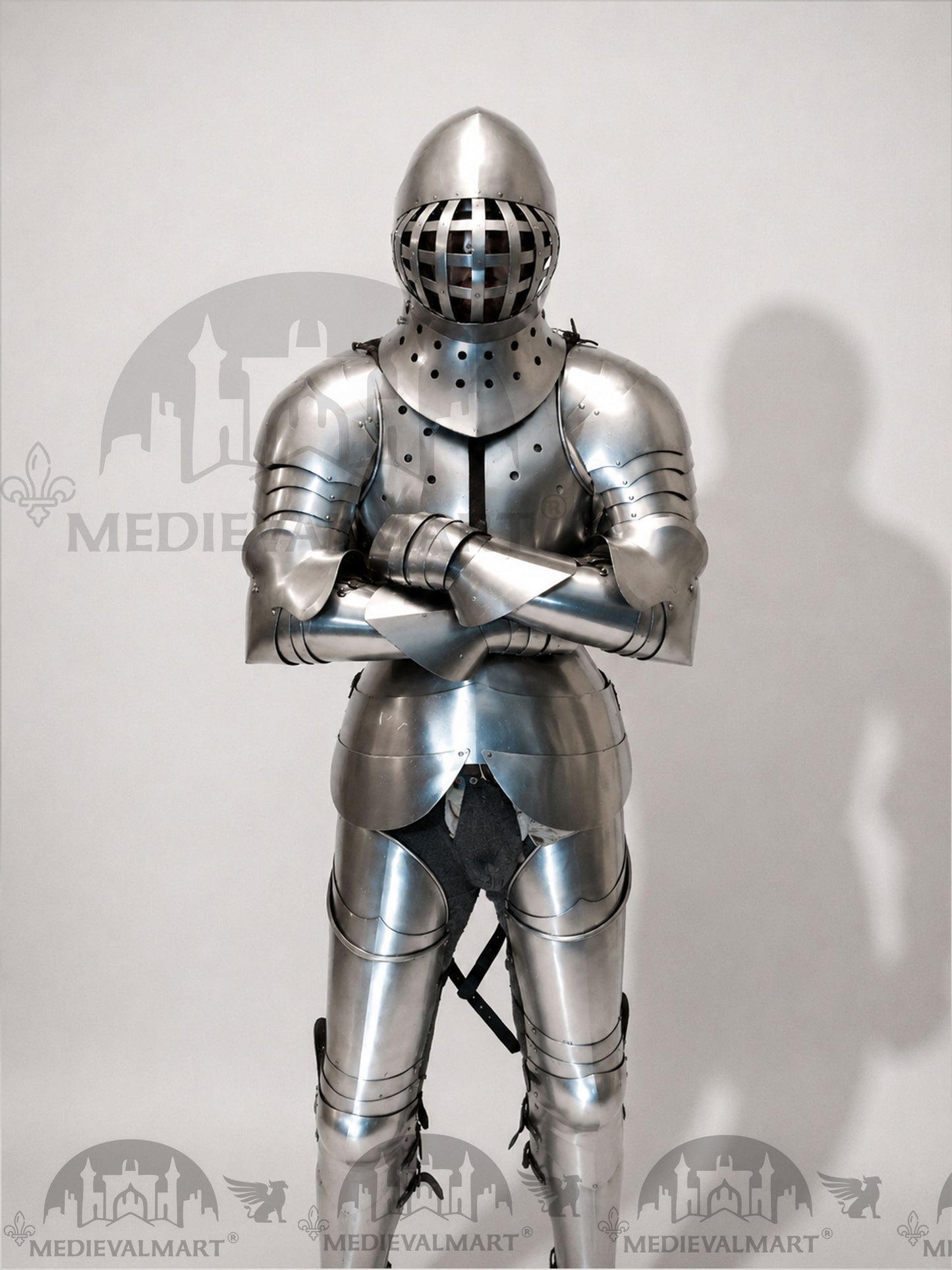 MEDIEVALMART 1400s Medieval Tournament Knight Parade High Gothic Plate Armor W/H Kolbenturnier Bacinet