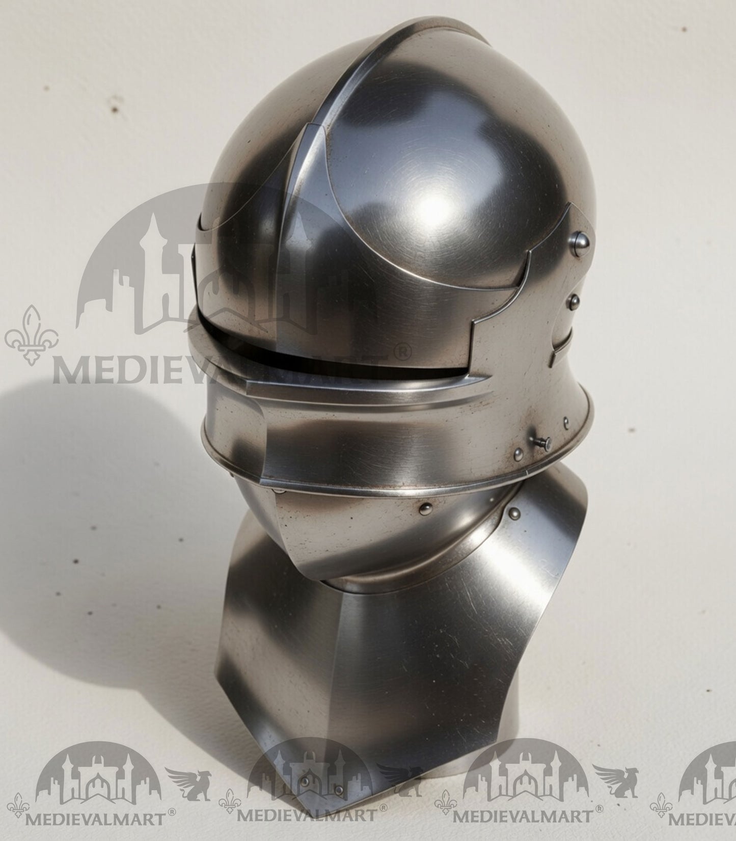 MEDIEVALMART Hungary Mid Century Medieval Gothic Celata War Helmet With Neck Armor