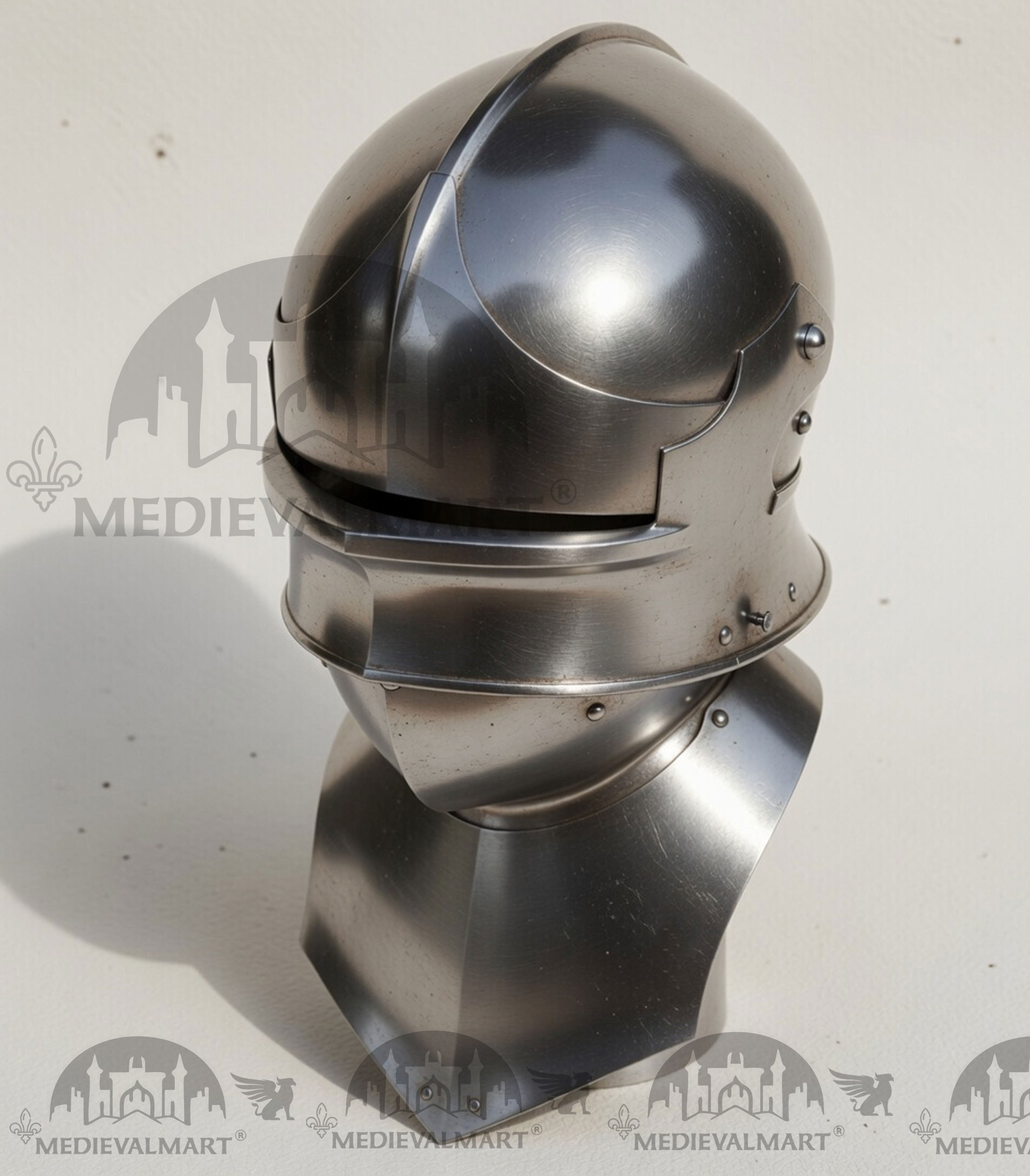 MEDIEVALMART Hungary Mid Century Medieval Gothic Celata War Helmet With Neck Armor