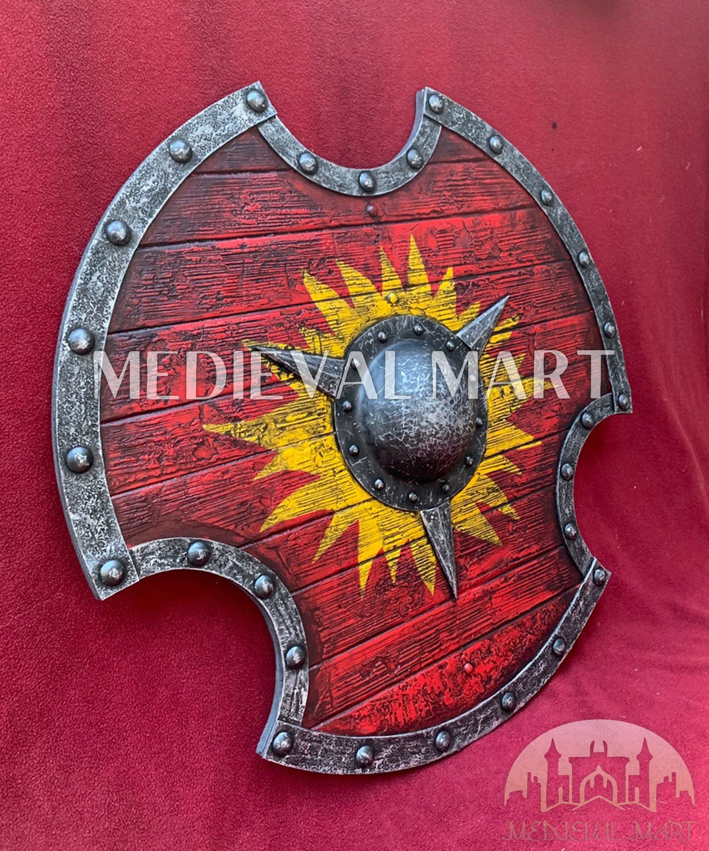 MEDIEVALMART Viking's Valhalla Valkyrie Female Warrior  Battleworn Viking Wooden Shield | Gifts For Dad