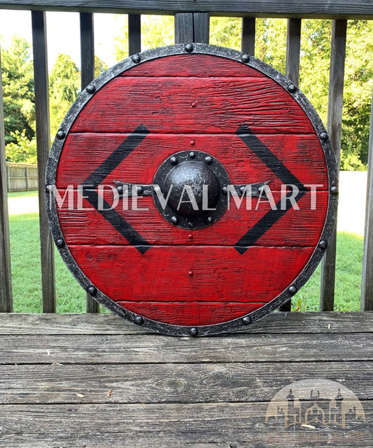 MEDIEVALMART Iconic Viking's Bjorn Ironside Warrior Battle’s Viking Wooden Shield | Gifts For Dad
