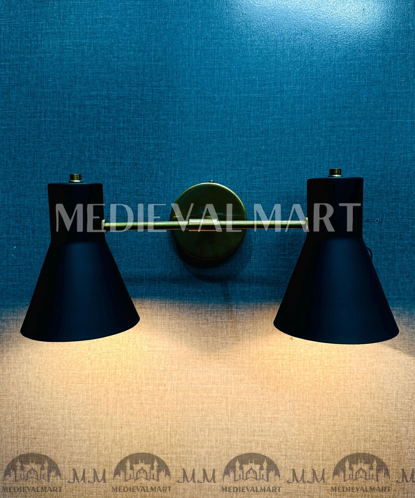 MEDIEVALMART Mid Century Brass Diabolo Wall Sconce - Italian Modern Lighting