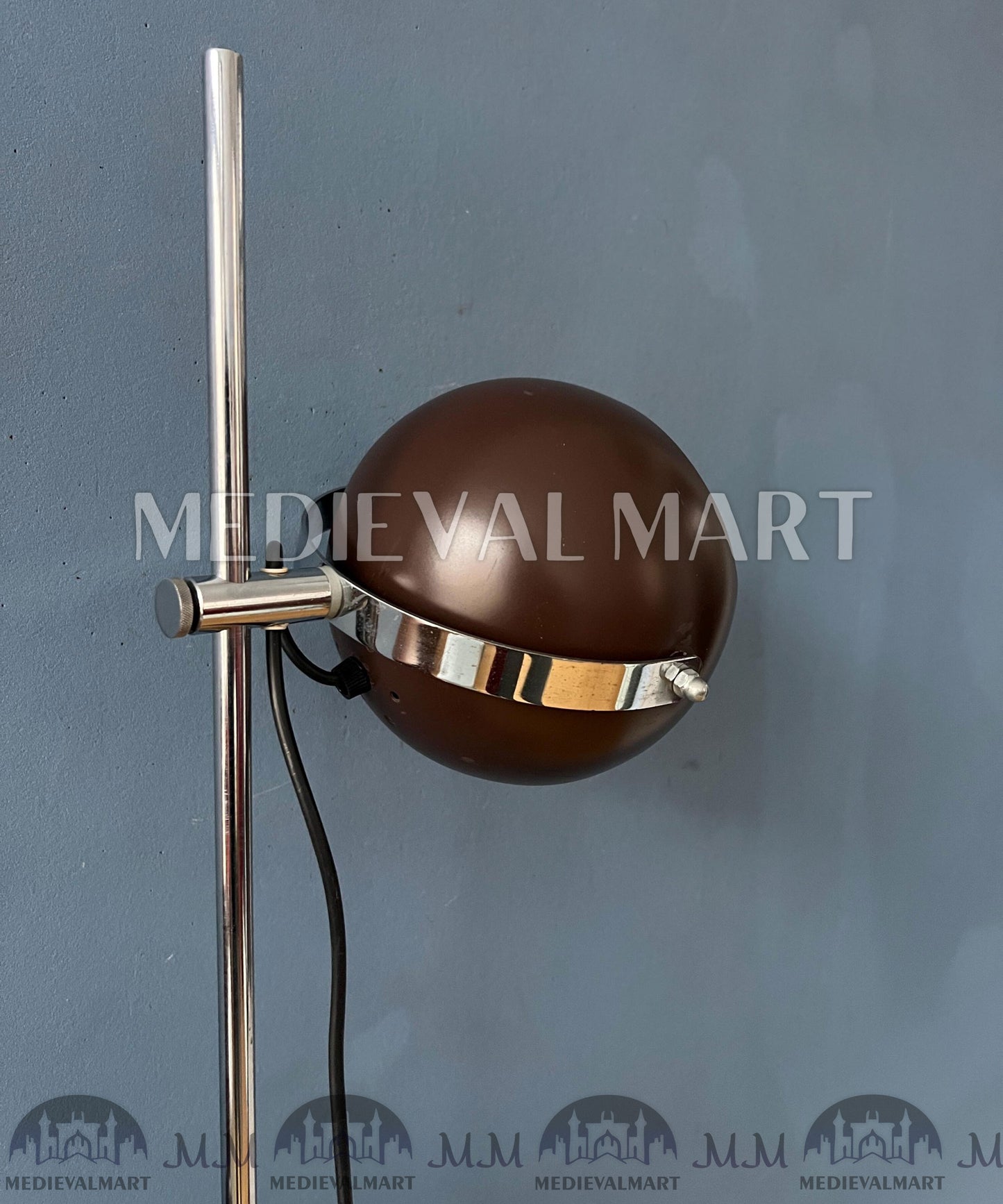 MEDIEVALMART Vintage Brown Mid Century Space Age Eyeball Floor Lamp