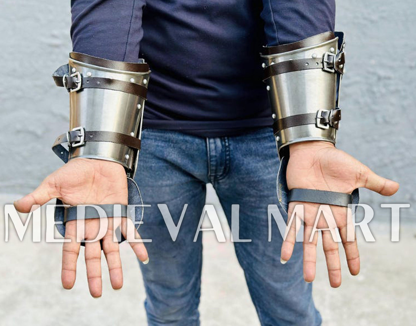 MEDIEVALMART Medieval Arm Witcher Steel Bracers Armor - LARP Armor