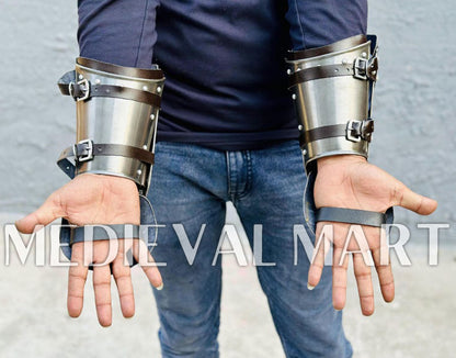 MEDIEVALMART Medieval Arm Witcher Steel Bracers Armor - LARP Armor
