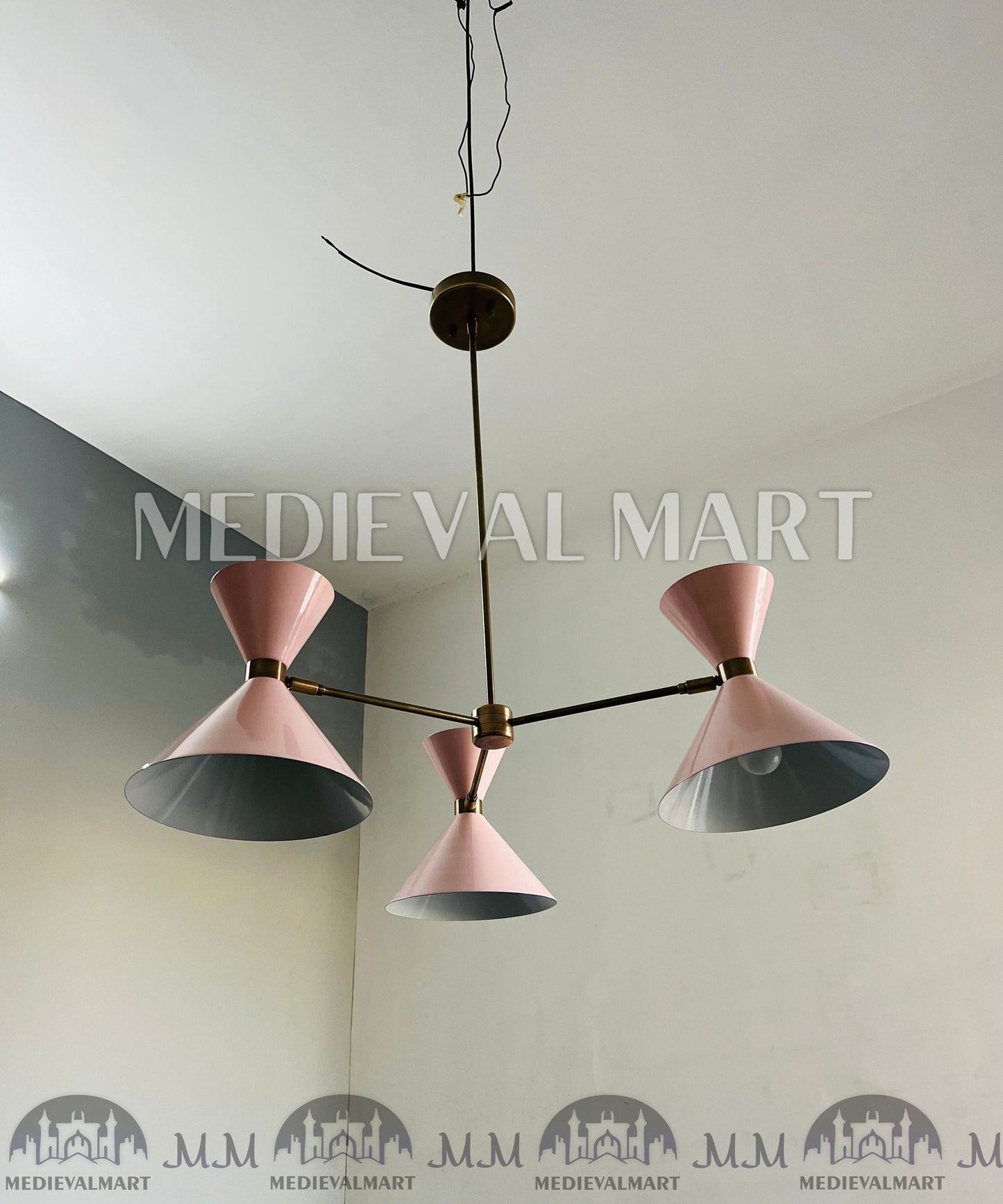 MEDIEVALMART Italian Mid Century Sputnik Chandelier 6-Light Stilnovo Design