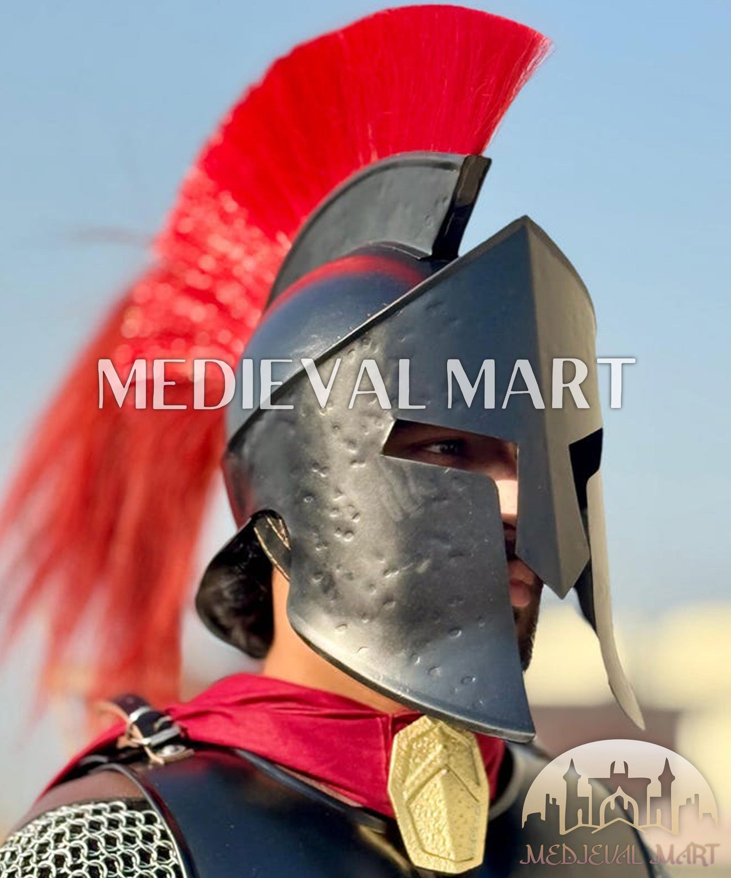 MEDIEVALMART Medieval Black Knight Steel Greek 300 Spartan King Leonidas Full Costume