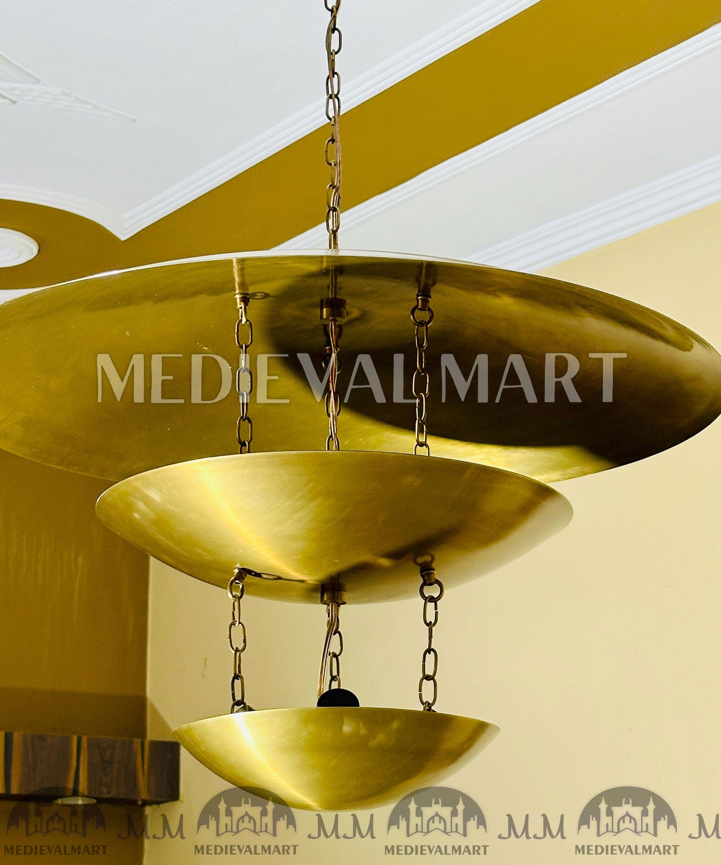 MEDIEVALMART Mid Century Modern Brass Sputnik Chandelier - 6 Light Ceiling Fixture