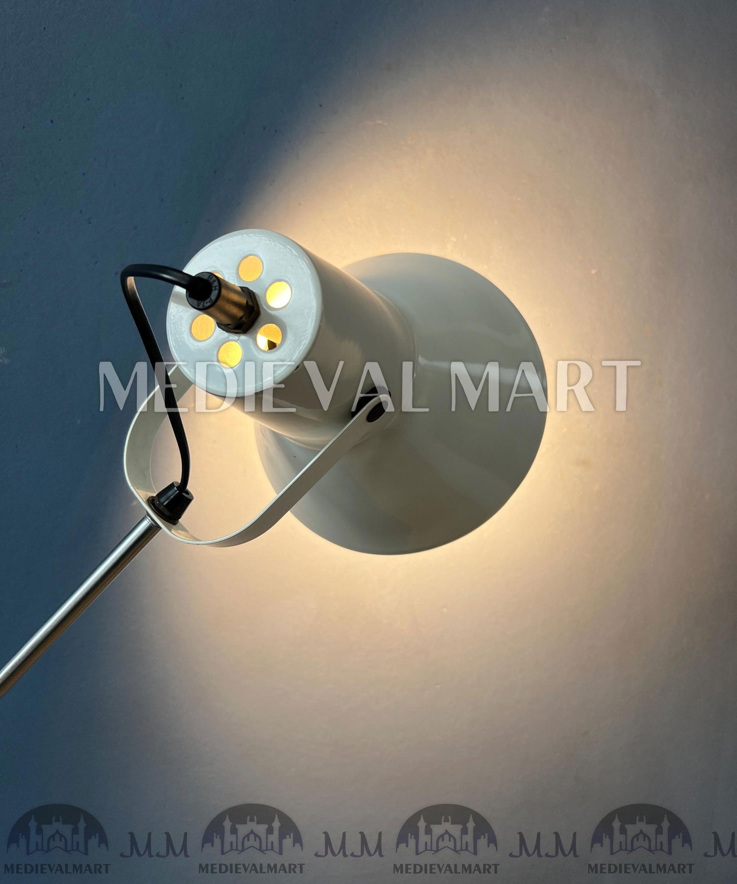 MEDIEVALMART Italian Small Vintage White Flexible Floor Lamp Best Home Light