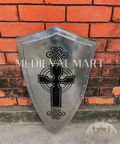 MEDIEVALMART Medieval Crusader Knight Templar Celtic Black Cross Shield | Gift for Halloween Day