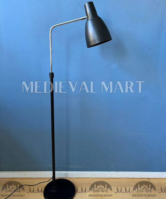 MEDIEVALMART Mid Century Italian Vintage Dark Grey Adjustable Floor Lamp