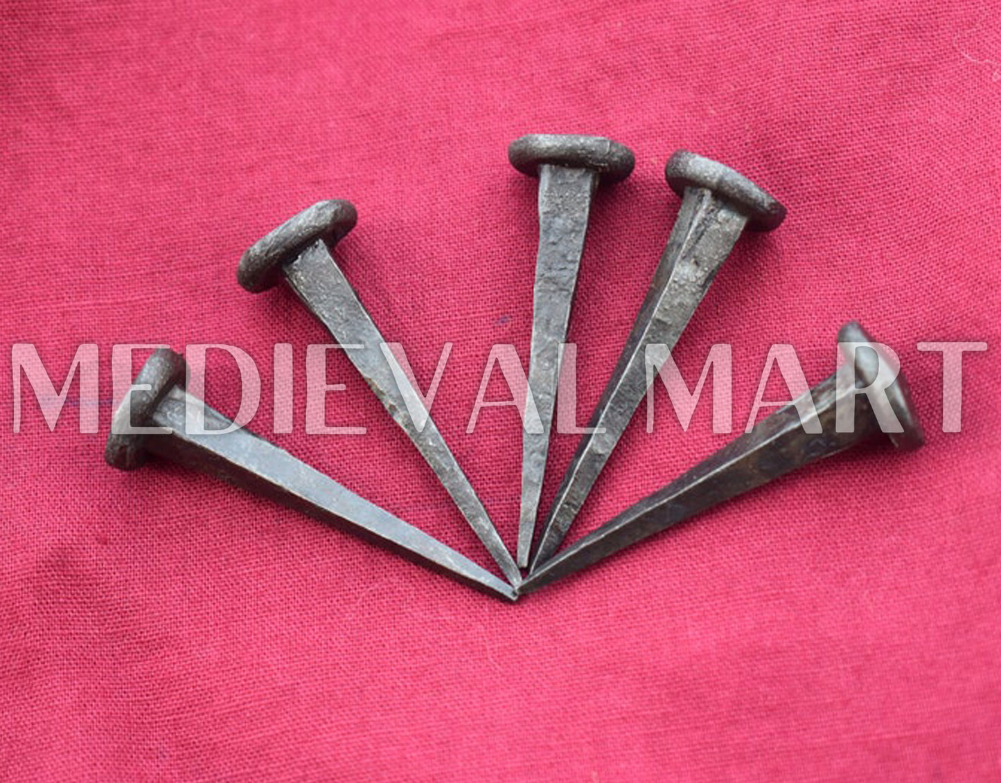 MEDIEVALMART Hand Forged Medieval iron Nail Set Of 5.