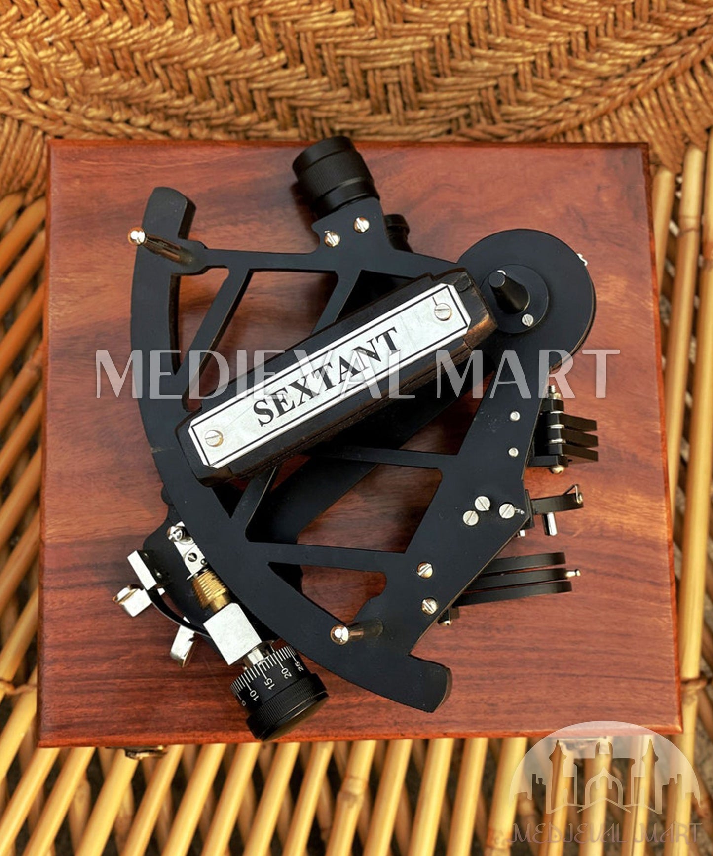 MEDIEVALMART Nautical 9"Inch Tamaya Working Sextant W/H Wooden Box | Vintage Navigational Marine  Instrument, Christmas Gifts