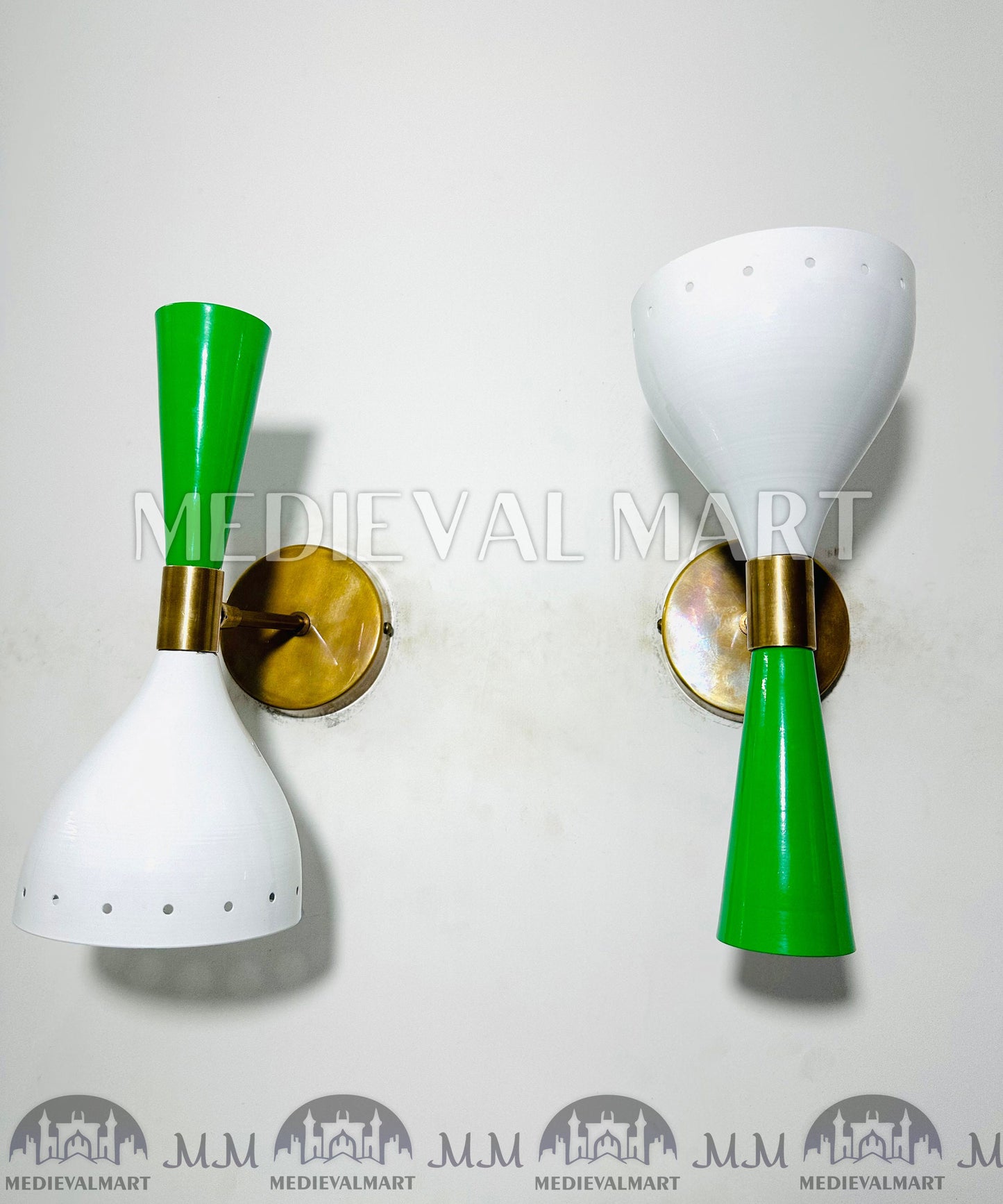 MEDIEVALMART Handmade Brass Wall Sconce Pair Italian Diabolo Wall Sconce Light Fixture