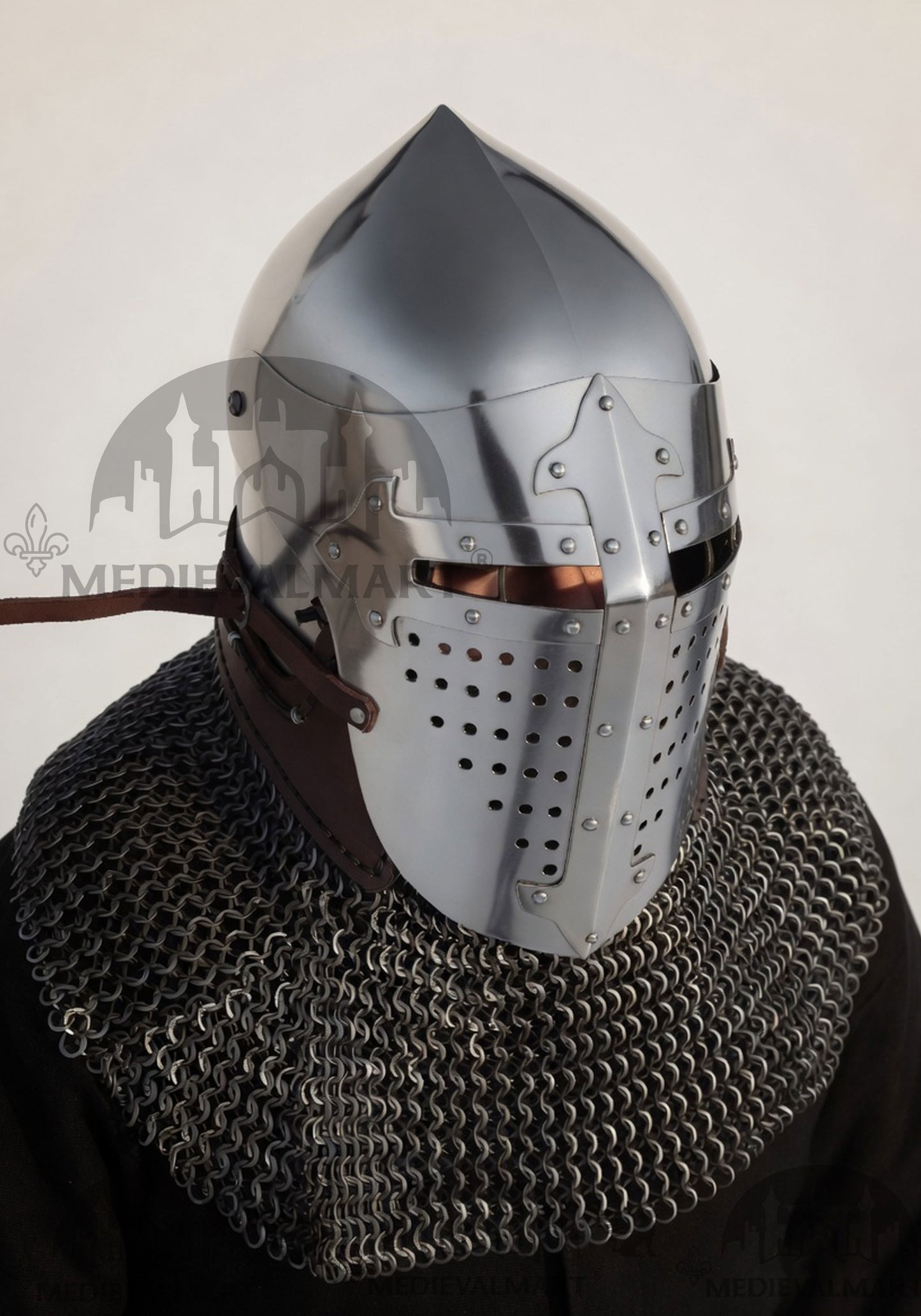 MEDIEVALMART 4th-Century Ancient Romance of Alexander Helmet with chainmail