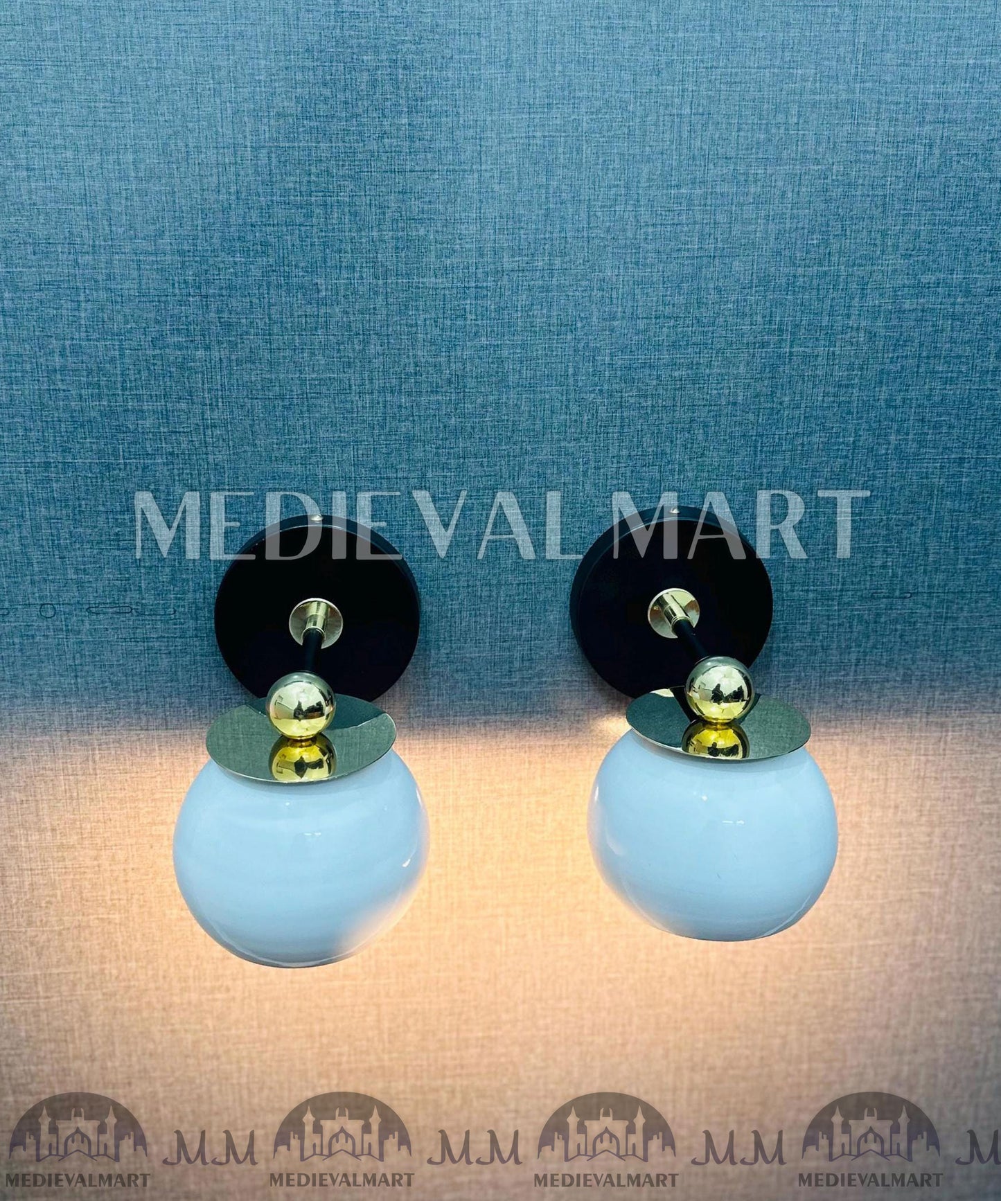 MEDIEVALMART Handmade Mid Century Modern Brass Wall Sconce: Customizable Lighting