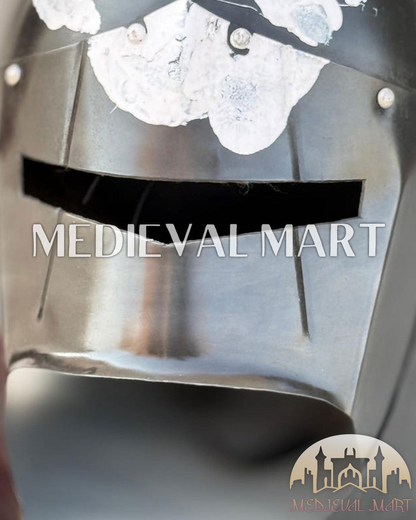 MEDIEVALMART URUK HAI Warrior Knight Helmet W/H Free Stand | LOTR Props