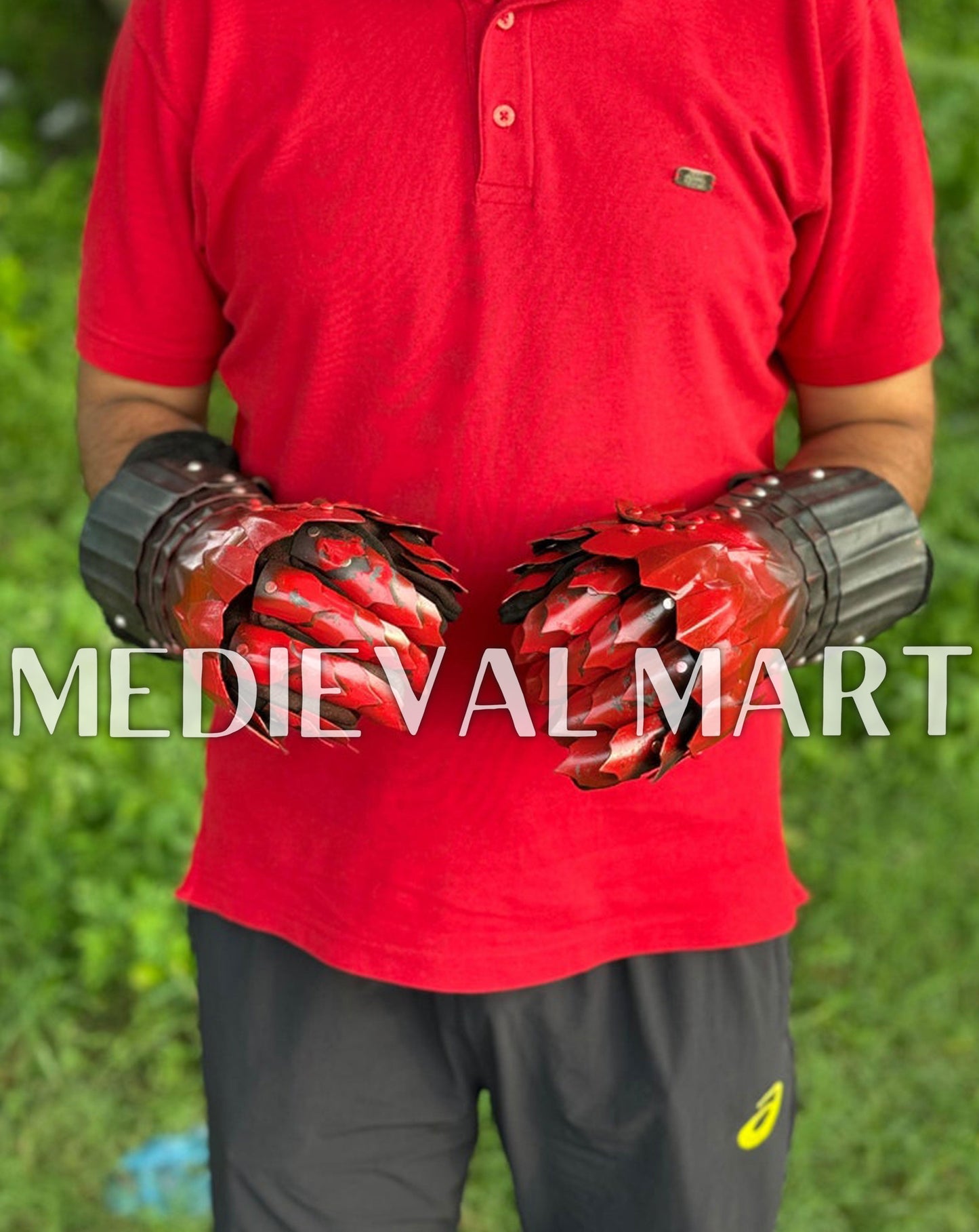 MEDIEVALMART LOTR Witcher Sauron-Inspired Iron Man Gauntlet Edition - Fantasy Gloves Armor