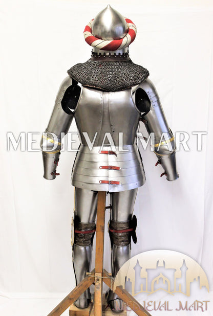 MEDIEVALMART Francis Authentic Medieval Full set of Armor W/H Hundshughel Bacient