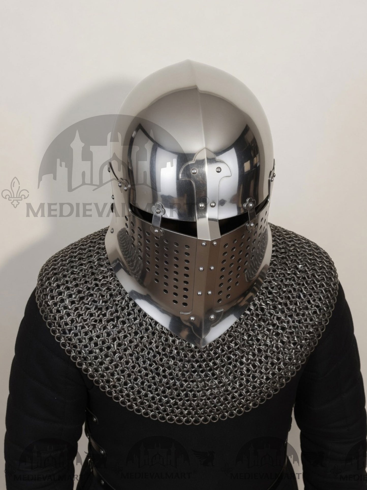 MEDIEVALMART XIVe siècle Le Grand Alexandre Casque Bacinet Sucre de Pain