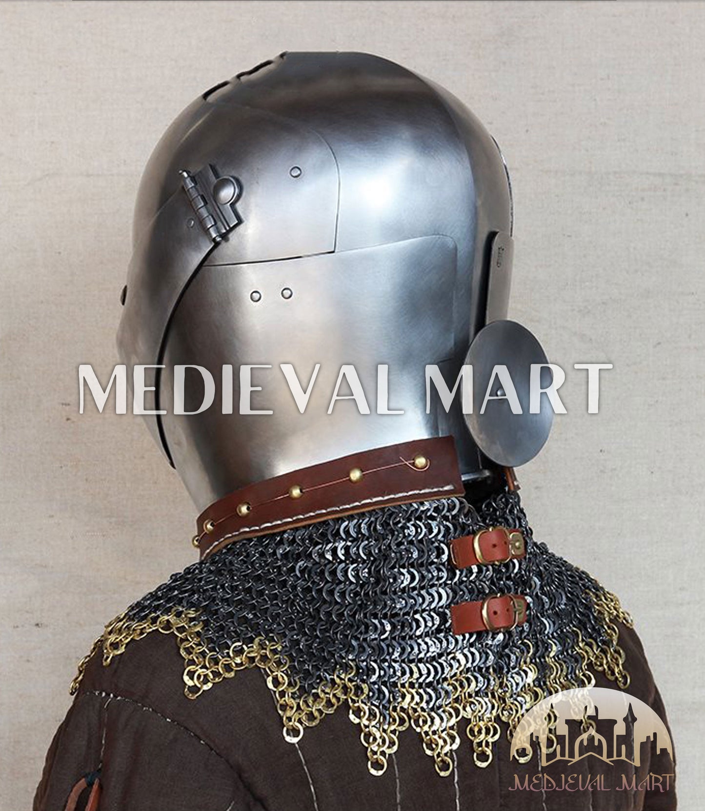 MEDIEVALMART XV Century Italian King Guard Houndskull Combat Bascinet Helmet