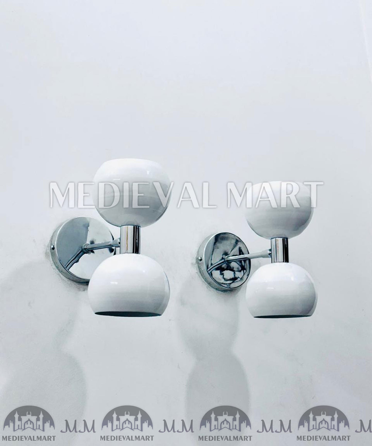 MEDIEVALMART Mid Century Italian Stilnovo Diabolo Wall Sconce Light Pair