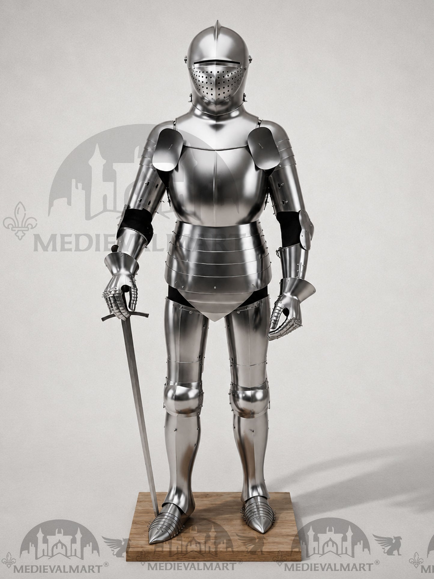 MEDIEVALMART Historical Mild Steel Ancient Rom Soldier Full Armor Costume W/H Bacinet Helmet