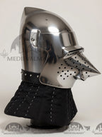 MEDIEVALMART Medieval Pig-Face Bascinet Helmet / Medieval Milan hound skull Bascinet helmet / Reenactment Helmet
