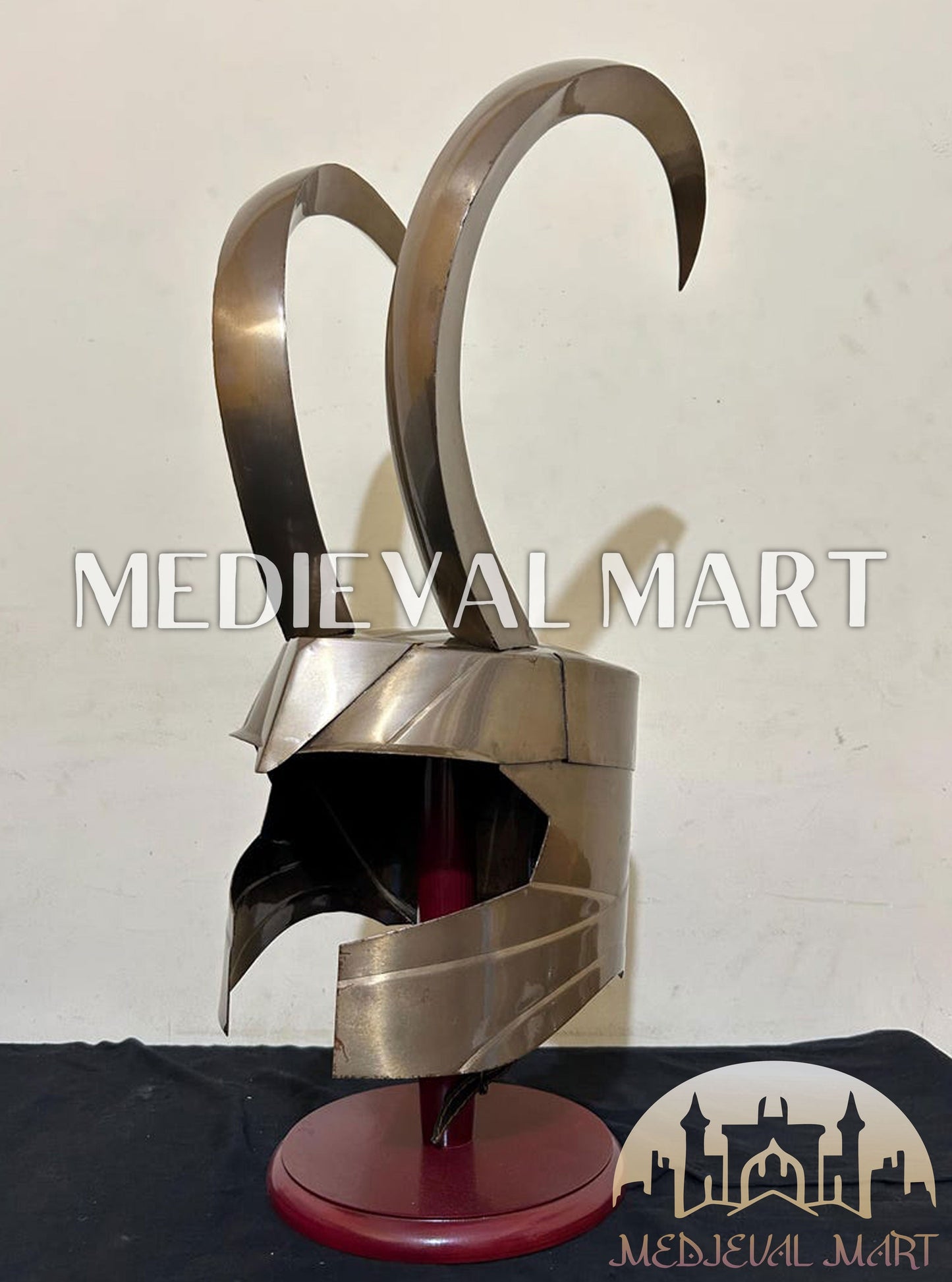 MEDIEVALMART "Thor Ragnarok" Marvel Character Loki Helmet W/H Free Stand | Marvel Props