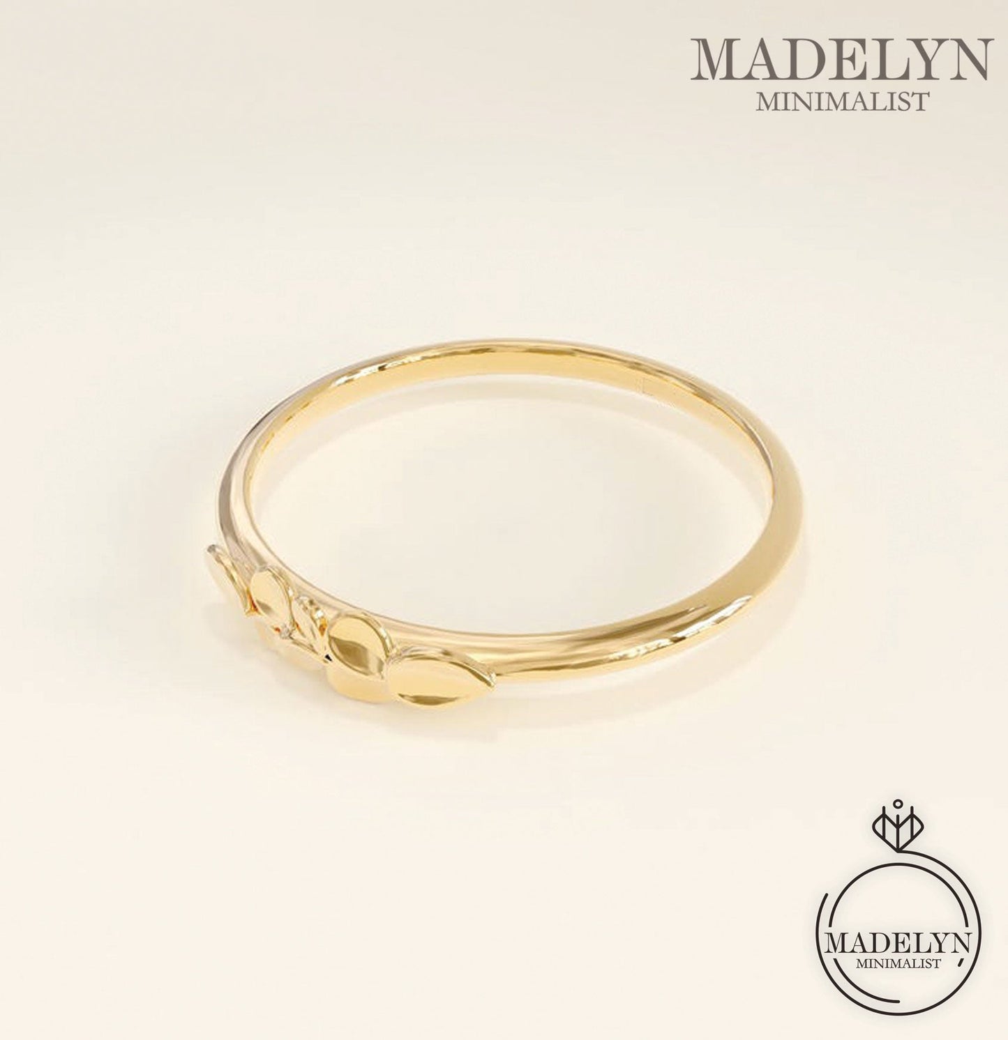 MADELYN MINIMALIST 14k Solid Gold Minimalist Flower Promise Ring | Gift For Girlfriend
