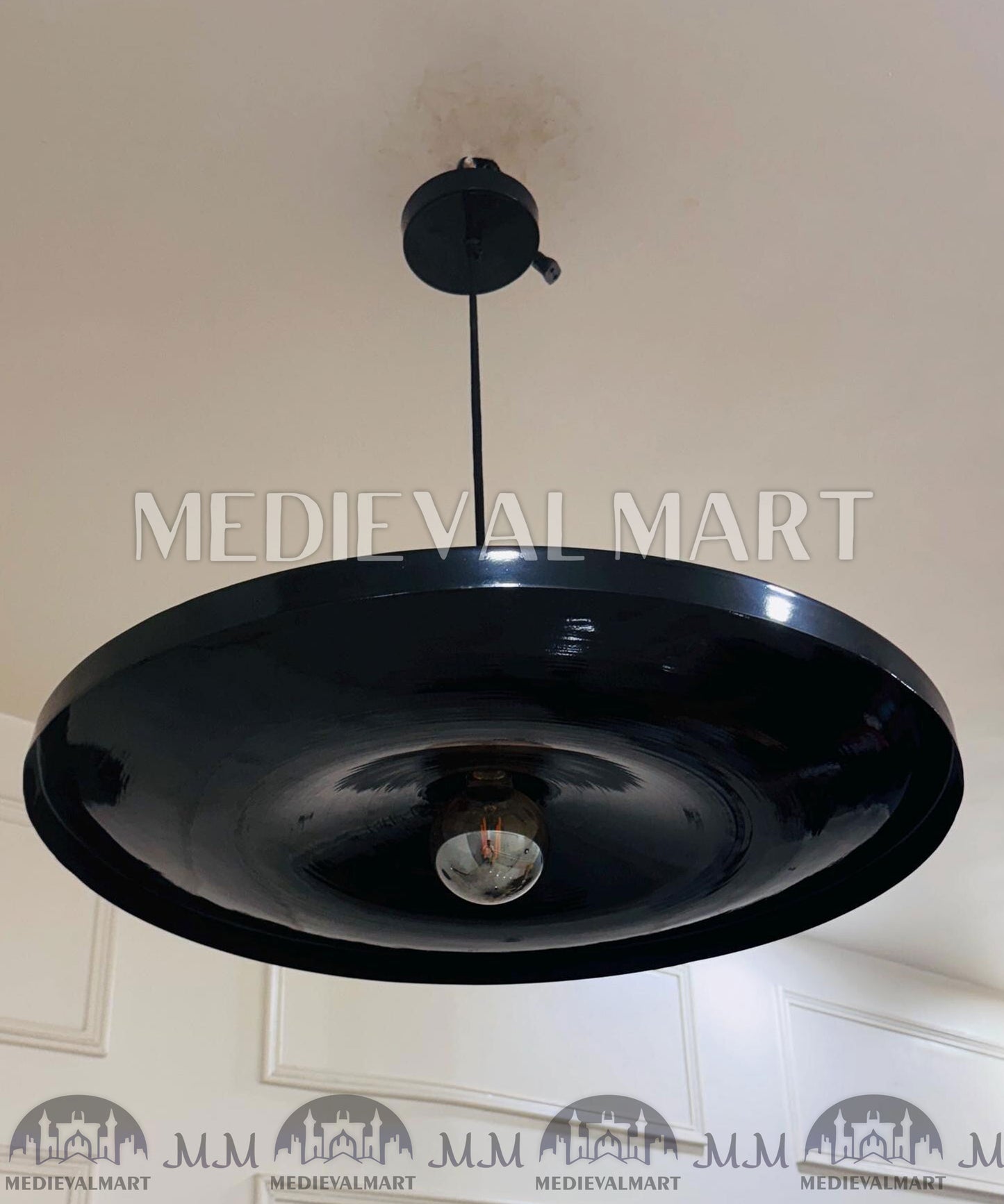 MEDIEVALMART Mid Century Modern Metal Pendant Light | Painted Shade Chandelier Light Fixture