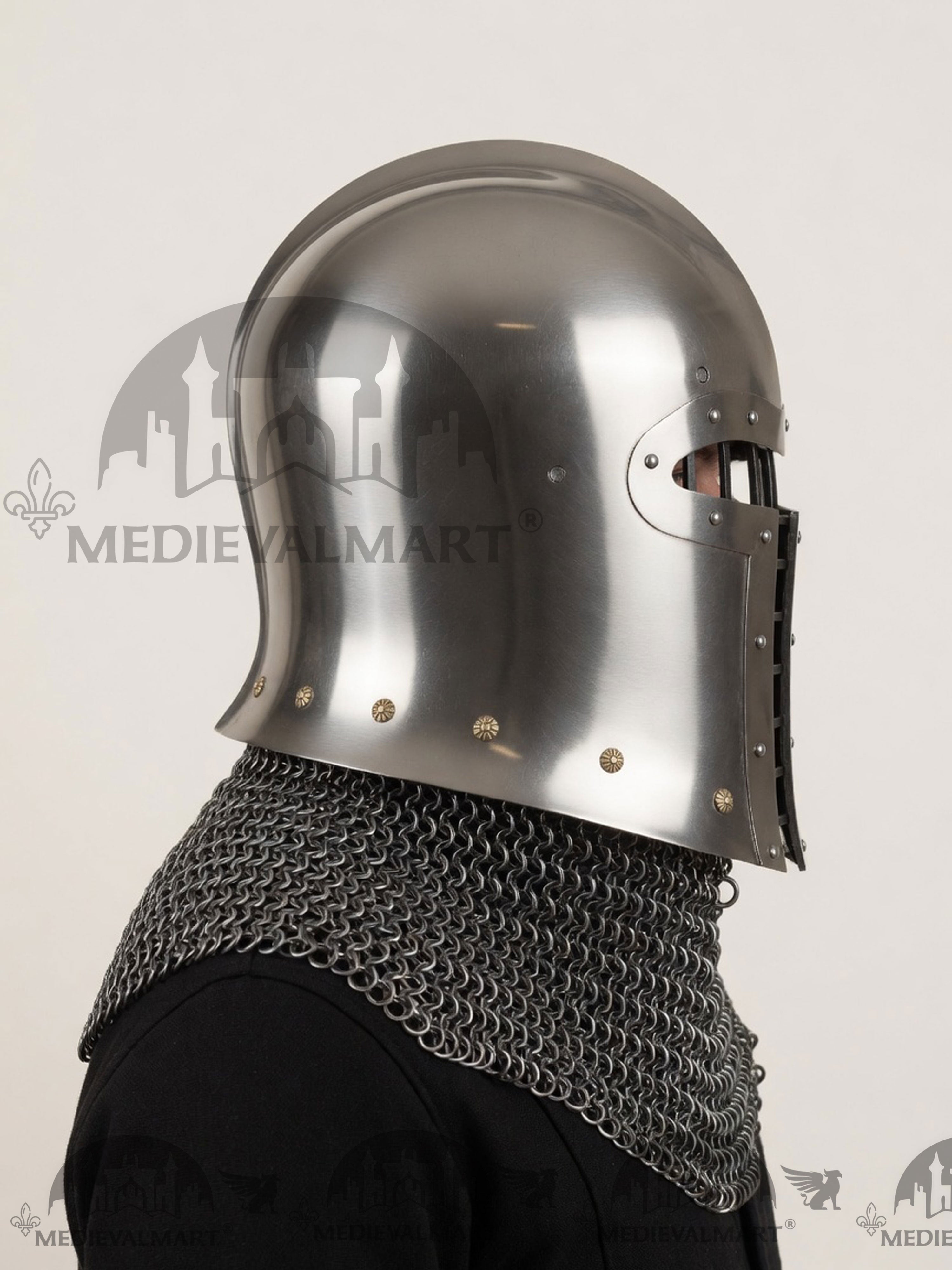 MEDIEVALMART 15th-century Italian war Simple barbute helmet / Best for Reenactment