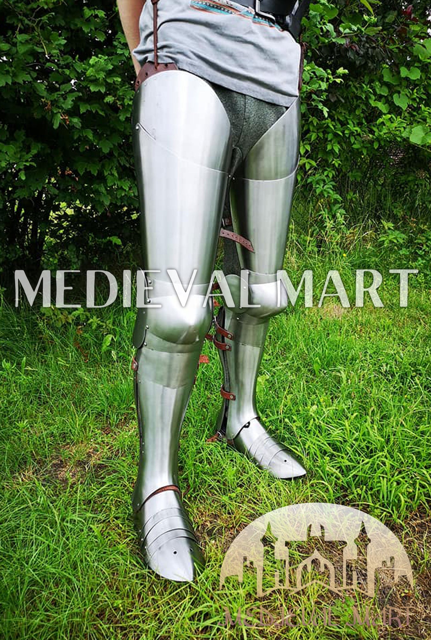MEDIEVALMART 1400s European knight Warrior Buhurt full Body Plate Armor Costume W/H Klappvisor Bascinet & Viking Axe
