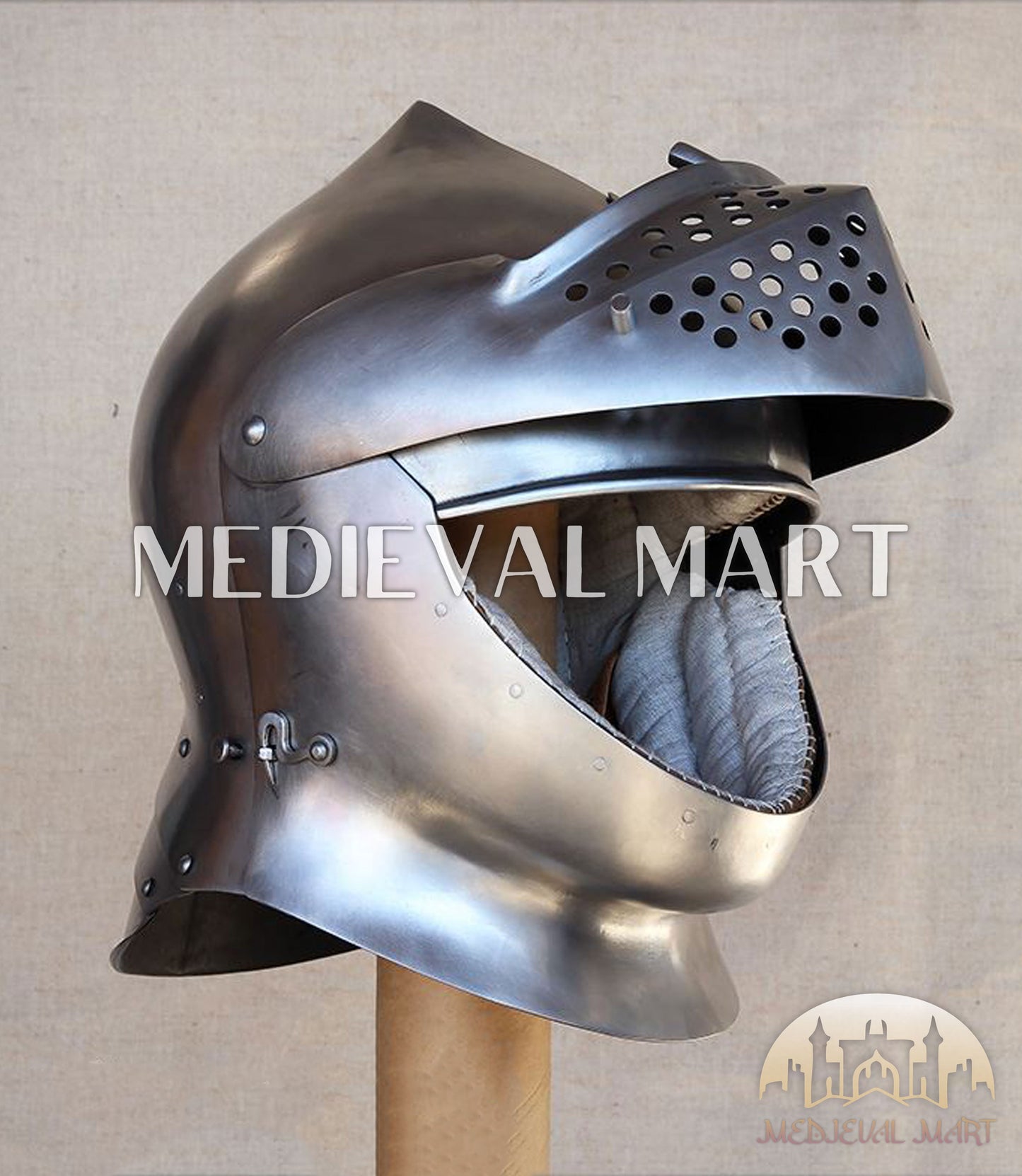 MEDIEVALMART European Gothic Sallet Helmet XV Century Christian Knighthood LARP; SCA