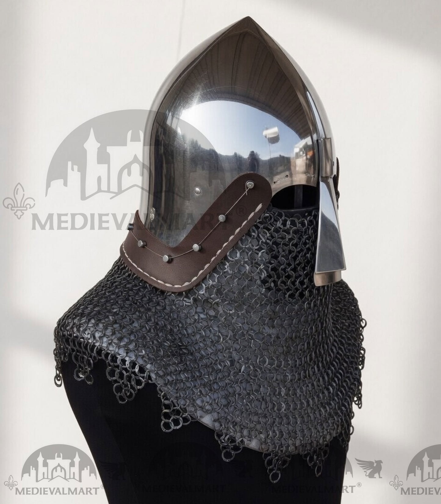 MEDIEVALMART IX Century European Nasal Bascinet Helmet for HMB; SCA; Buhurt