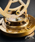 MEDIEVALMART  5" Vintage Brass Theodolite Alidade Compass - Antique Survey Transit Instrument
