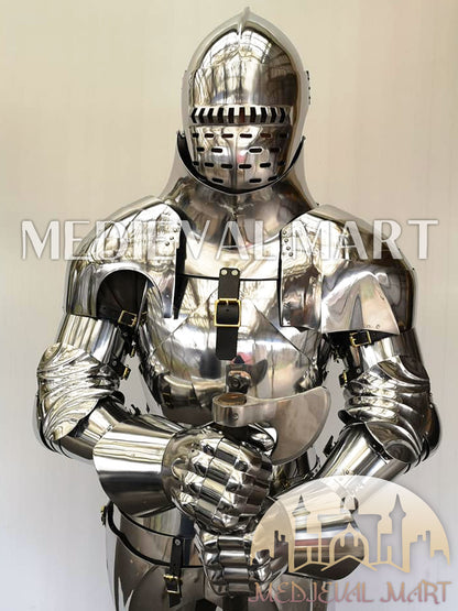 MEDIEVALMART Medieval knight Full Plate Customised English Body Armor With Viking Axe Weapon