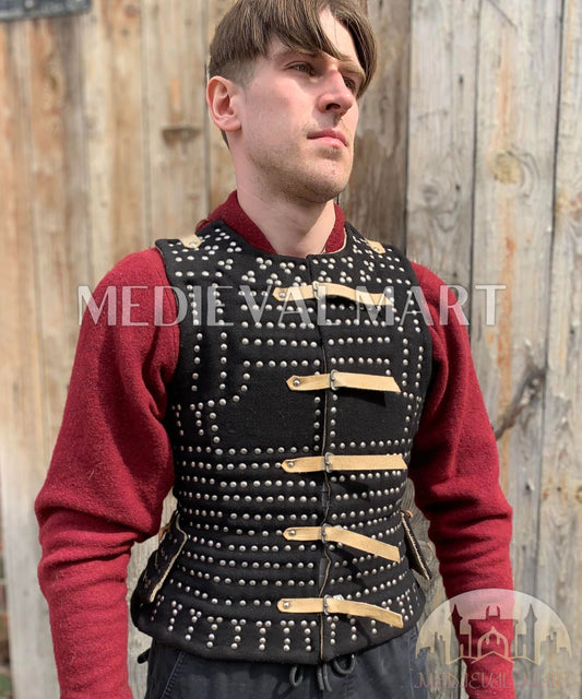 MEDIEVALMART Luxury Renaissance Simplified PREMIUM Black Brigandine Plates Jacket Armor Type Royal LARP Wimbledon, For Cosplay Him & Her