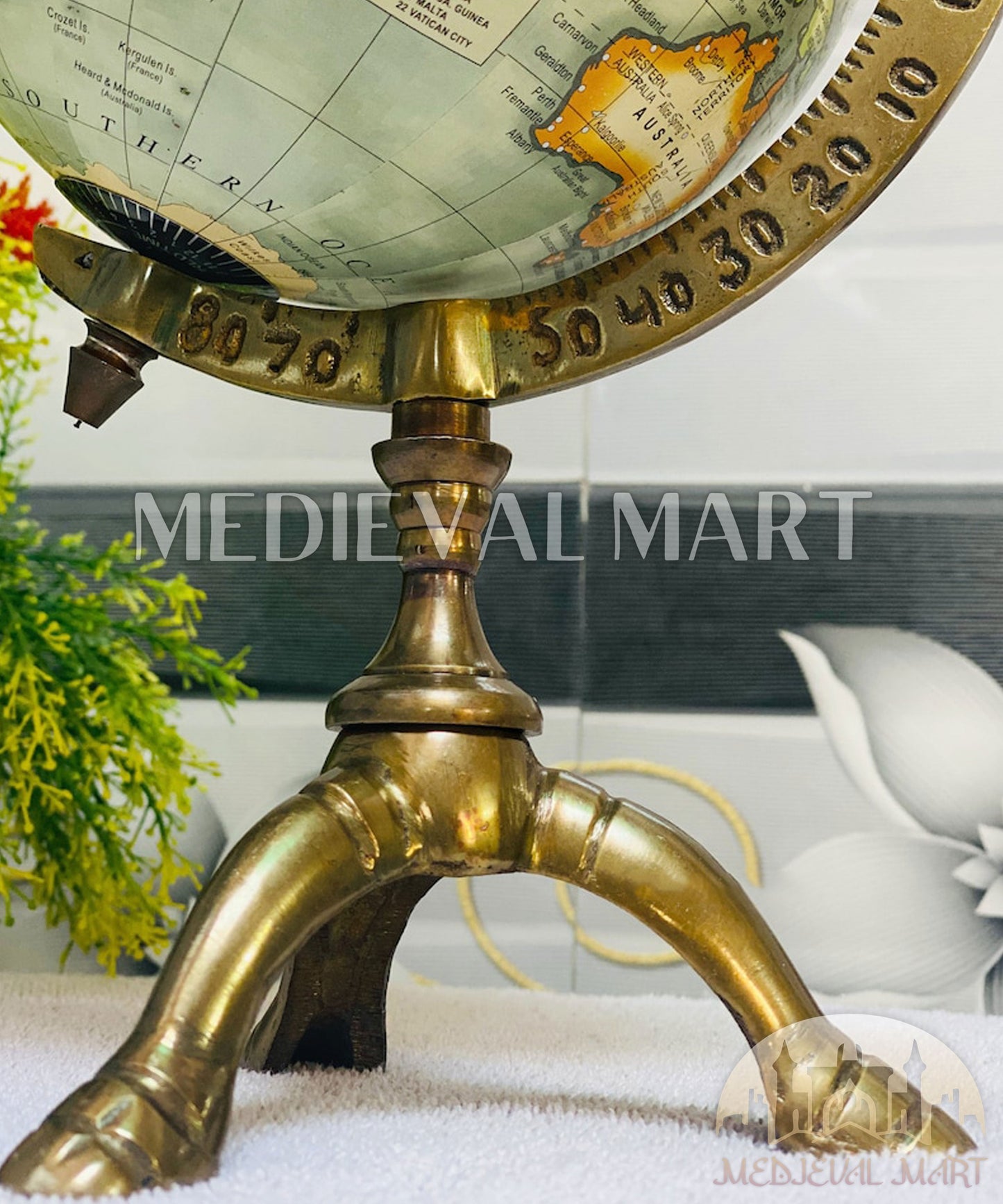 MEDIEVALMART Antique Decorative Table Authentic World Globe Revolving World Map  | Christmas Gifts, Gift for Dad, Gift for Mom