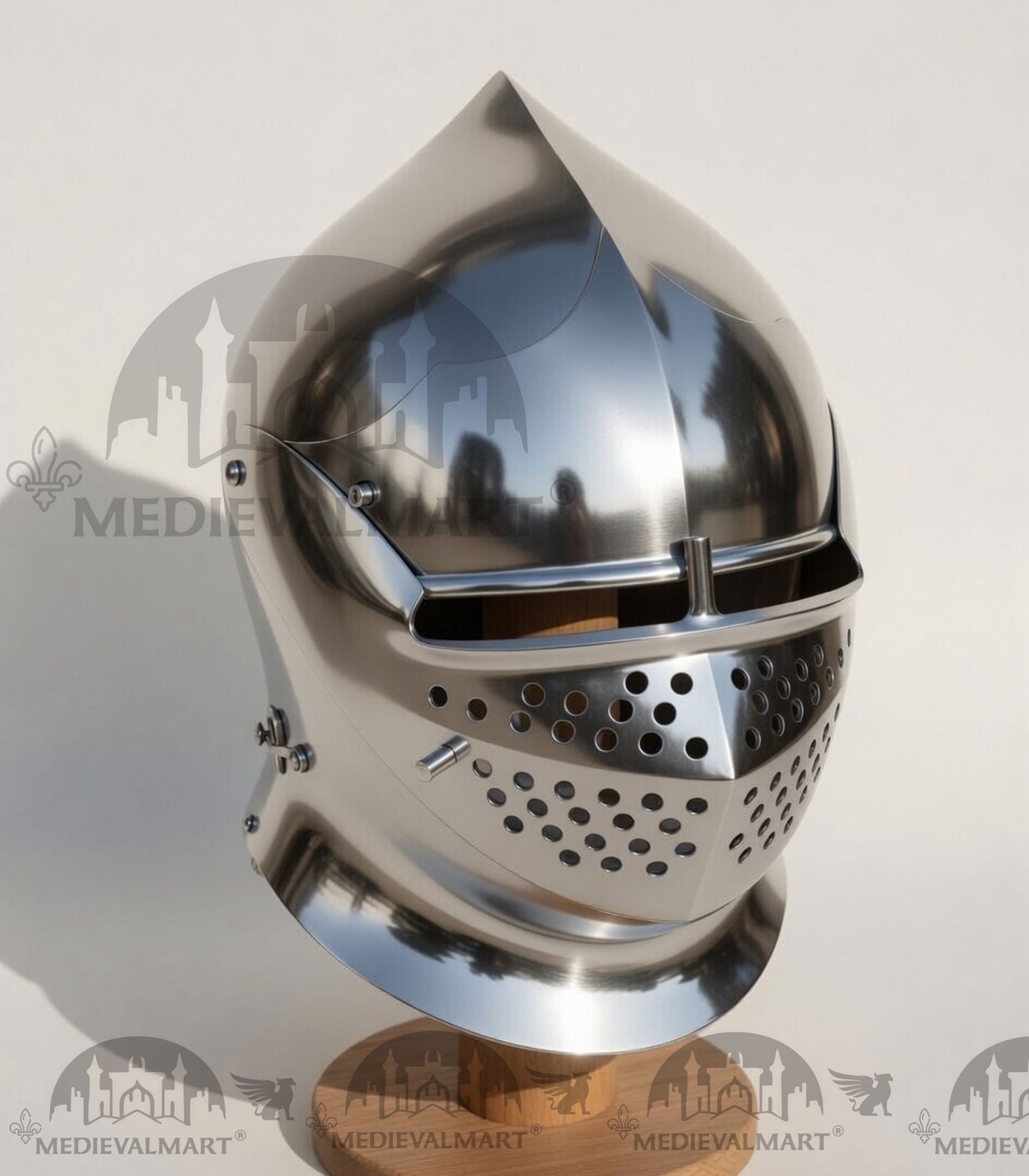 MEDIEVALMART 15th Century Medieval Steel Italian Milan Armet European Knight Celata Head Protection for Reenactment