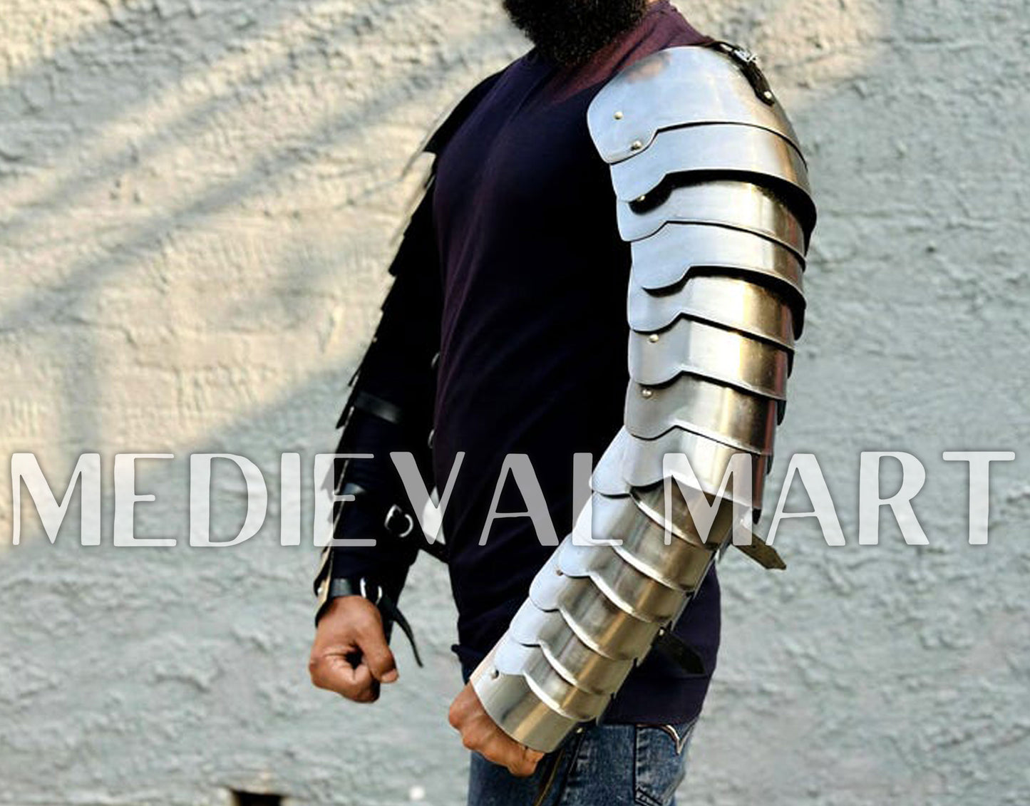 MEDIEVALMART Gladiator Warrior Double Arms Shoulder Armor - Pad LARP Armor